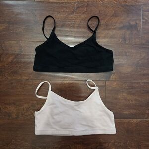 Old Navy Girls Pink/Black Unpadded Training Cami Bra 2-Pack Size XL(14-16)